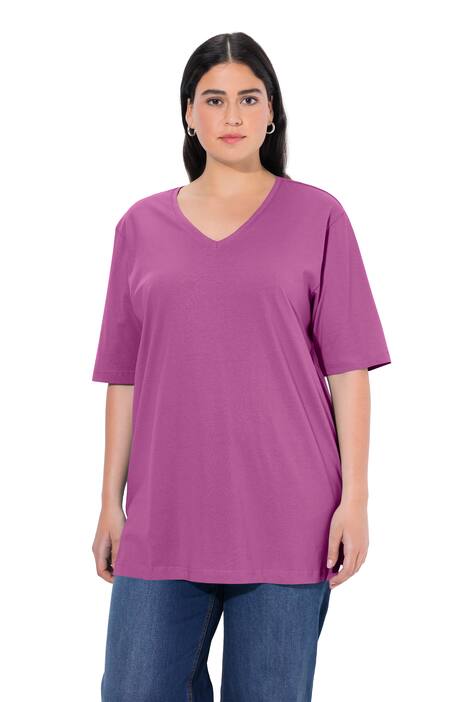 Tričko, výstřih do V, střih Relax, krátké rukávy