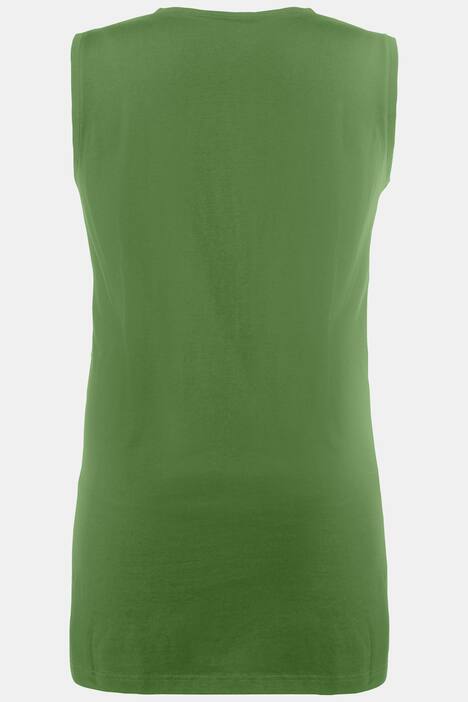Top, relaxed, V-hals, brede bandjes zijsplitten
