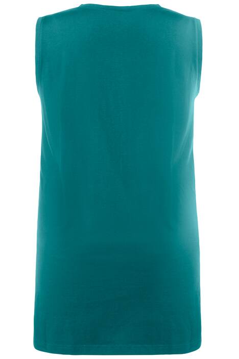 Top, relaxed, V-hals, brede bandjes zijsplitten