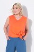 Top smanicato di cotone dalle linee morbide con scollo a V