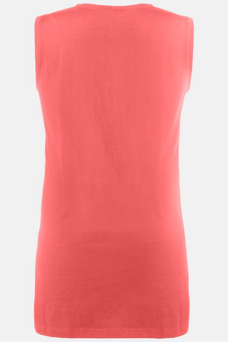Top, relaxed, V-hals, brede bandjes zijsplitten
