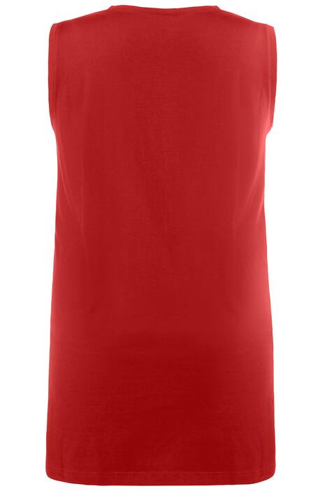 Top, relaxed, V-hals, brede bandjes zijsplitten