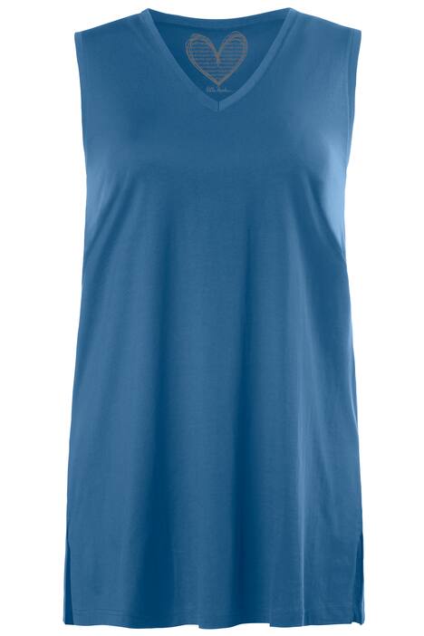 Top, relaxed, V-hals, brede bandjes zijsplitten