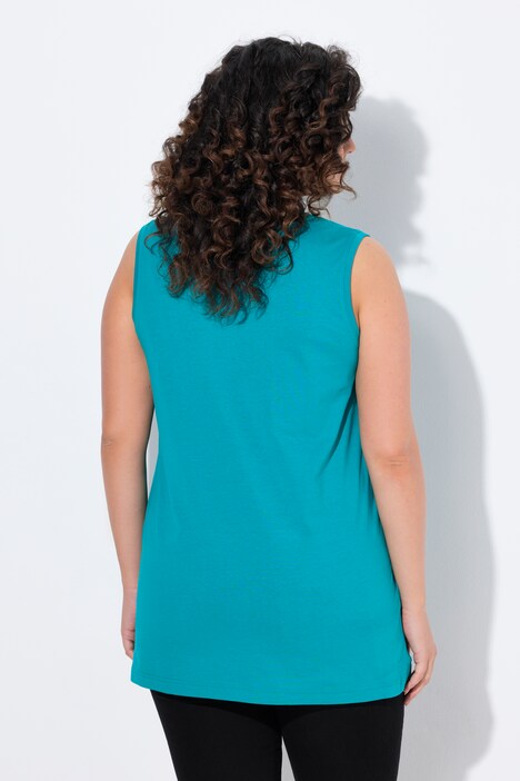 Basic V-Neck Relaxed Fit Cotton Knit Tank