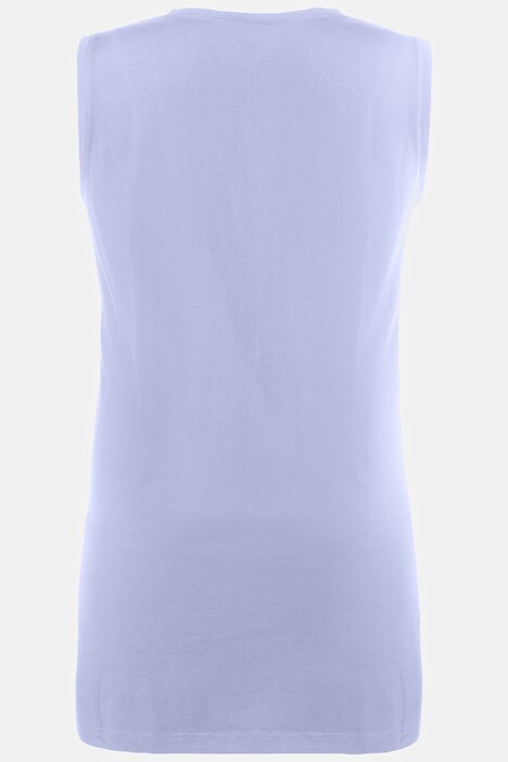 Top smanicato di cotone dalle linee morbide con scollo a V