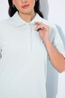 Poloshirt, piqué, polokraag, fluwelen lint-knooppas, halve mouw