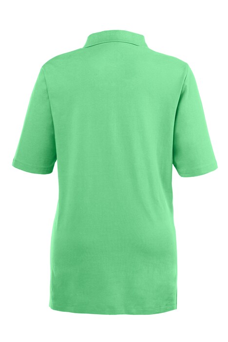 Poloshirt, piqué, polokraag, fluwelen lint-knooppas, halve mouw