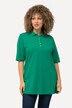 Maglia polo in piqué con abbottonatura con nastro di velluto e mezze maniche