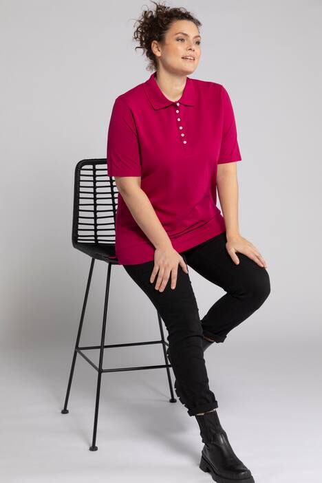 Poloshirt, Samtband-Knopfleiste, Regular, Halbarm