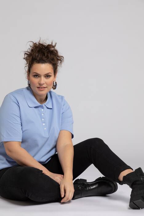 Poloshirt, Samtband-Knopfleiste, Regular, Halbarm
