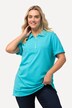 Polo en maille piquée. Patte de boutonnage en velours. Manches courtes