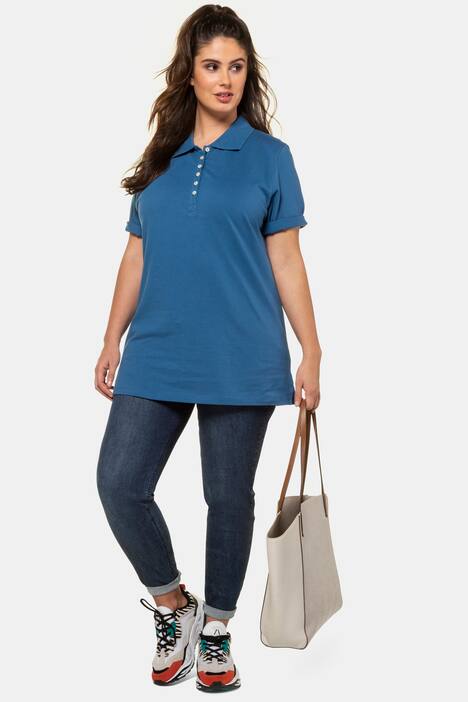 Poloshirt, Regular, Samtband-Knopfleiste, Pikeequalität