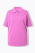 Poloshirt, piqué, polokraag, fluwelen lint-knooppas, halve mouw