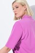 Maglia polo in piqué con abbottonatura con nastro di velluto e mezze maniche