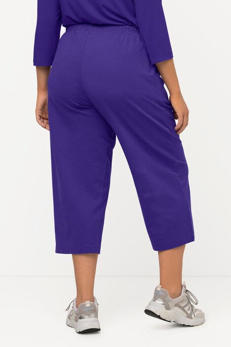 Pull On Knit Elastic Waist Pocket Crop Pants