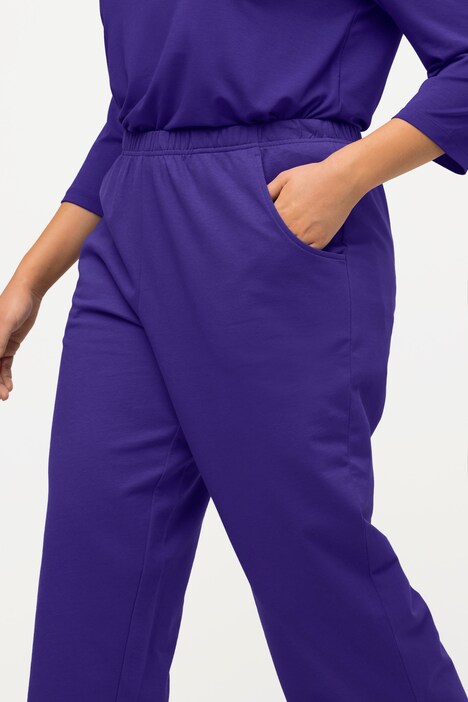 Pull On Knit Elastic Waist Pocket Crop Pants