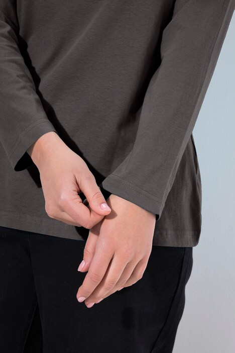 Shirt, slim, ronde hals, lange mouwen