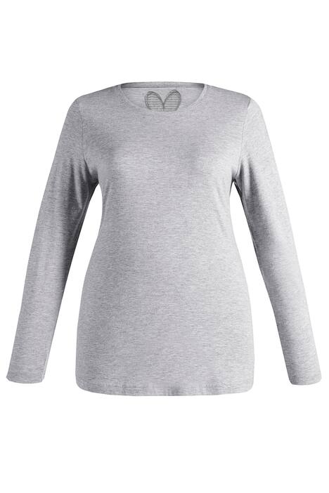 topp, rund hals, slim fit, lång ärm