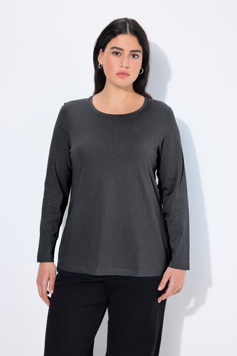 Shirt, slim, ronde hals, lange mouwen