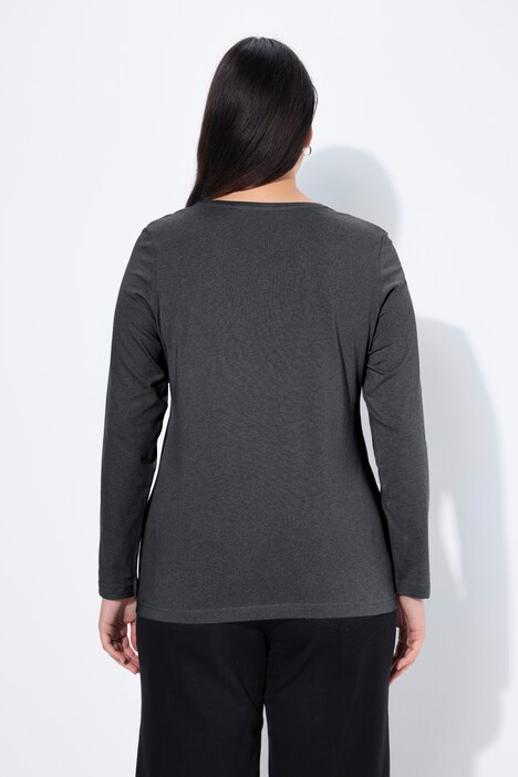 Shirt, slim, ronde hals, lange mouwen
