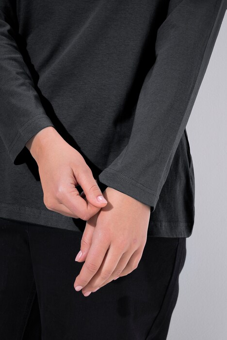 Shirt, slim, ronde hals, lange mouwen