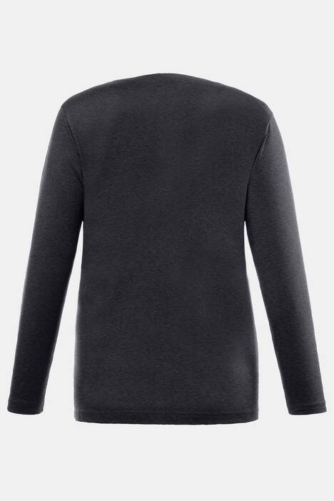 topp, rund hals, slim fit, lång ärm