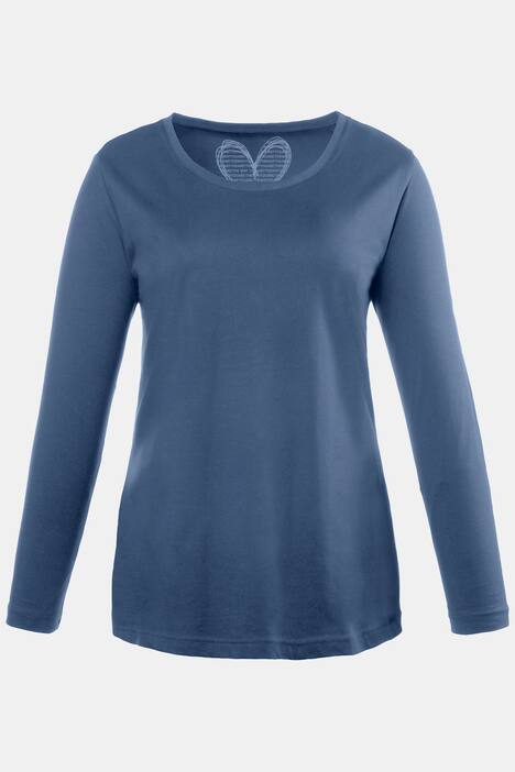 Basic topp, rund hals, slim fit, lång ärm