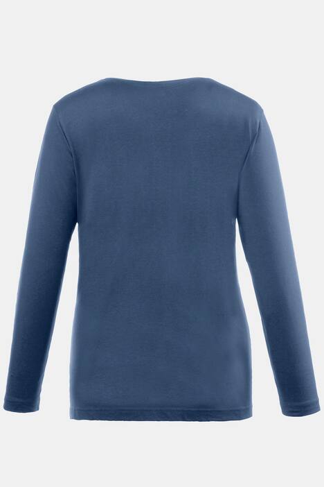 Basic topp, rund hals, slim fit, lång ärm