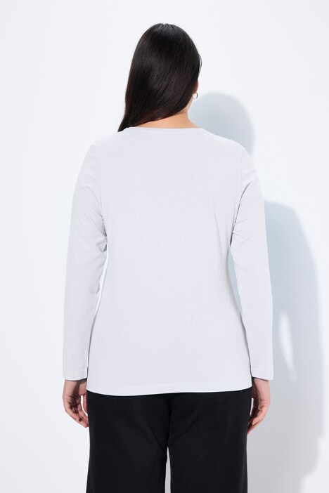 Shirt, slim, ronde hals, lange mouwen