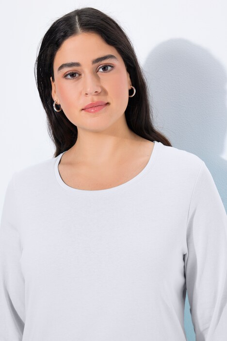 Shirt, slim, ronde hals, lange mouwen
