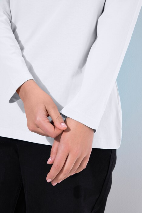 Shirt, slim, ronde hals, lange mouwen