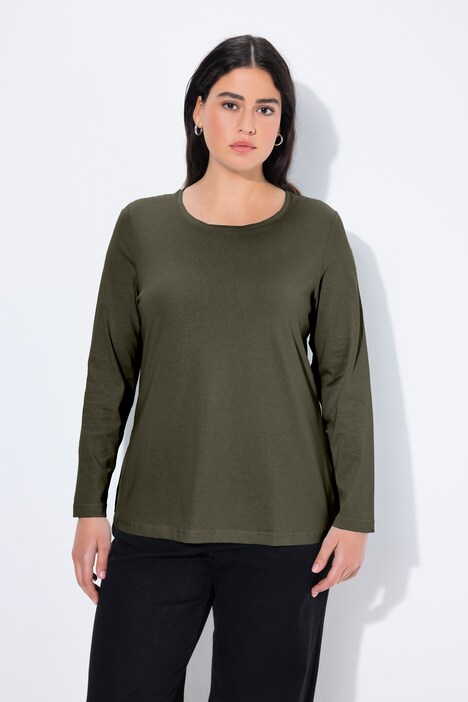 Shirt, slim, ronde hals, lange mouw