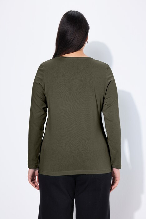Shirt, slim, ronde hals, lange mouw
