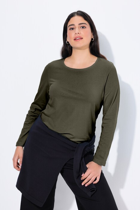 Shirt, slim, ronde hals, lange mouw