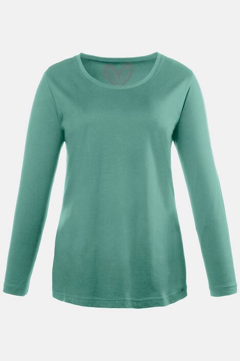 topp, rund hals, slim fit, lång ärm