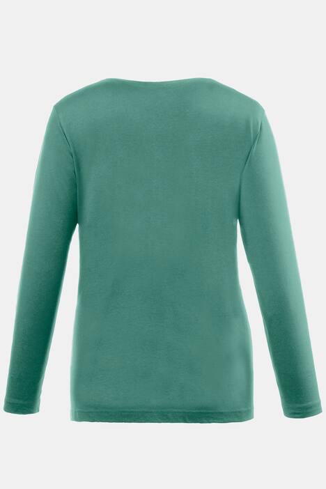 topp, rund hals, slim fit, lång ärm