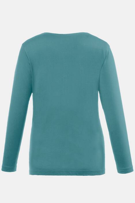 topp, rund hals, slim fit, lång ärm