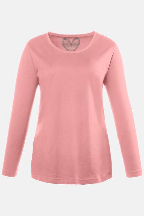 topp, rund hals, slim fit, lång ärm