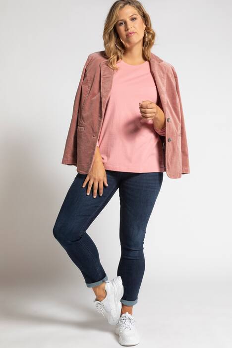 topp, rund hals, slim fit, lång ärm