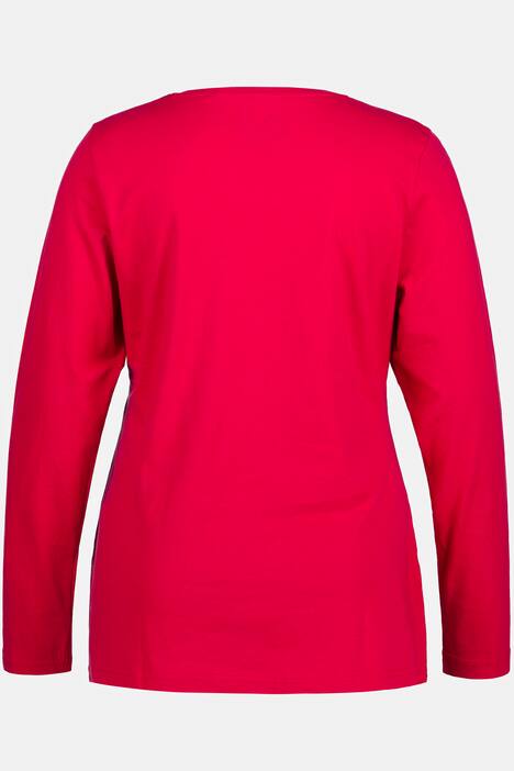 Basic topp, rund hals, slim fit, lång ärm