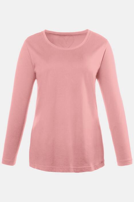 Basic topp, rund hals, slim fit, lång ärm