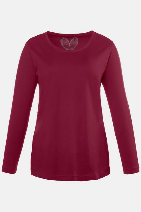 topp, rund hals, slim fit, lång ärm