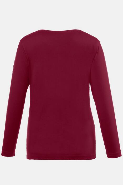 topp, rund hals, slim fit, lång ärm