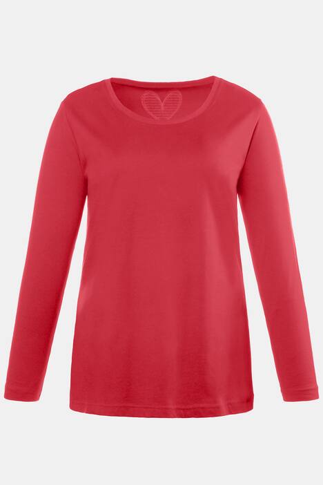 Basic topp, rund hals, slim fit, lång ärm