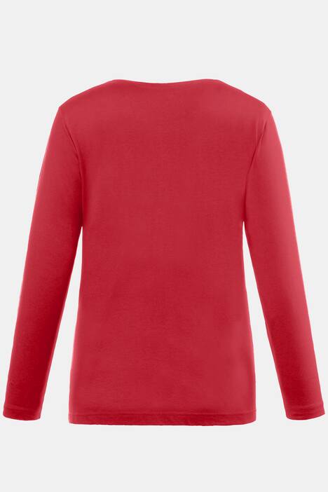 Basic topp, rund hals, slim fit, lång ärm