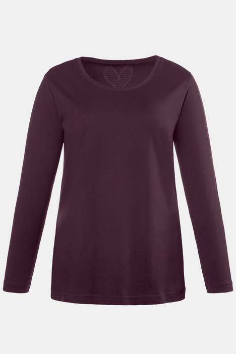 Basic topp, rund hals, slim fit, lång ärm