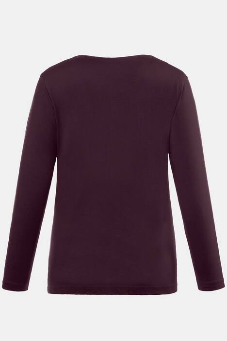 Basic topp, rund hals, slim fit, lång ärm