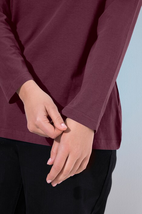 Basic Round Neck Long Sleeve Slim Fit Cotton Tee