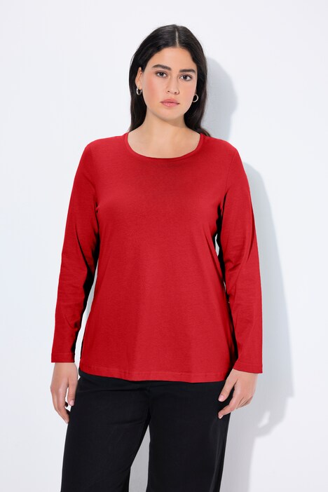 Shirt, slim, ronde hals, lange mouw
