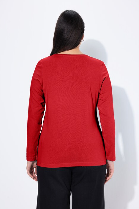 Shirt, slim, ronde hals, lange mouw